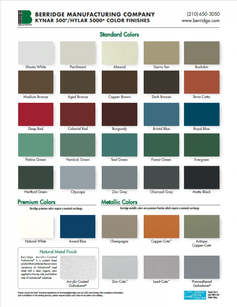 Color Charts - Metal Panel Systems