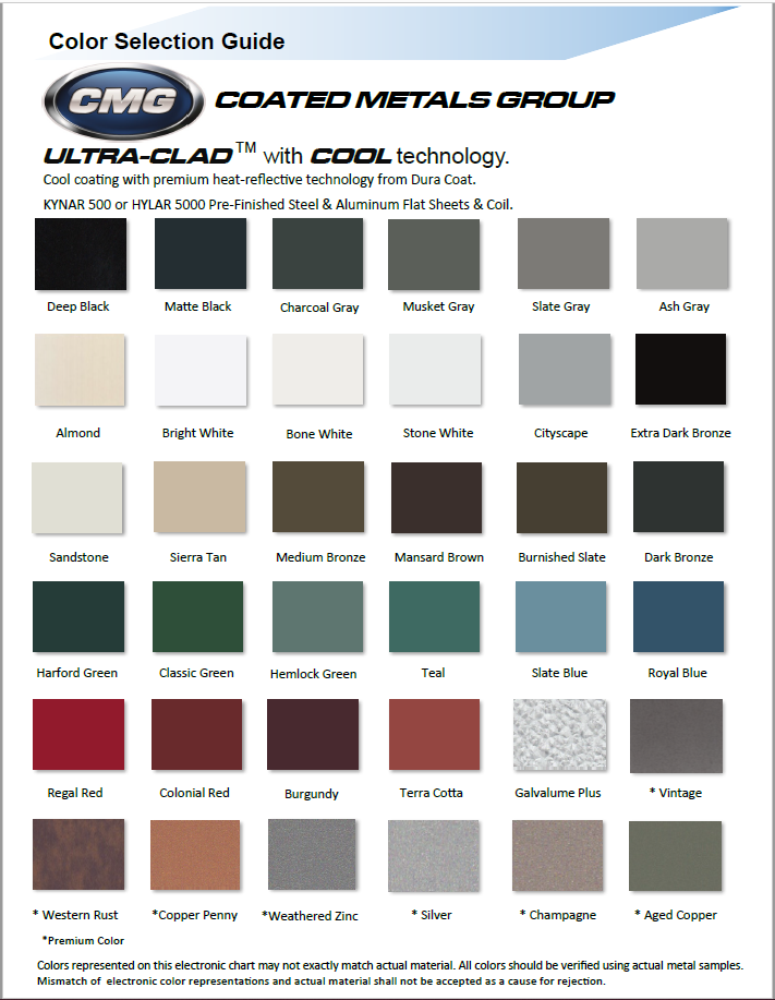 Color Charts Metal Panel Systems